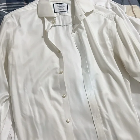 Charles Tyrwhitt White Dress Shirt Classic Style- set of 4 - Picture 3 of 3